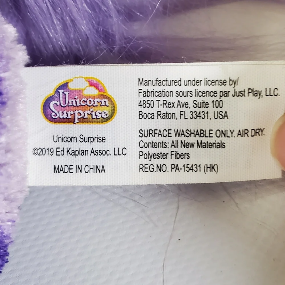 Unicorn Surprise Zooey Purple Plush Stuffed Animal With 2 Babies 2019